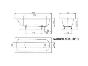 Стальная ванна Kaldewei Saniform Plus 170x73 см (112900010001)