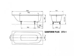 Стальная ванна Kaldewei Saniform Plus 170x75 см (112600013001)