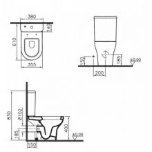 Напольный унитаз Vitra Zentrum (9012B003-7204)