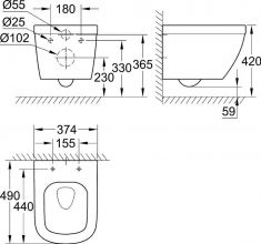 Подвесной унитаз Grohe  (3920600H)