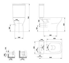 Бачок для унитаза Gala Street Square (05540(70590))