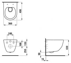 Безободковый унитаз Laufen Pro (8.2096.5.000.000.1)