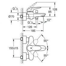 Смеситель для ванны Grohe Eurostyle 2015 Solid белый (23726LS3)