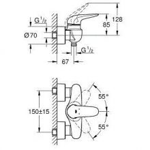 Смеситель для душа Grohe Eurostyle 2015 Solid белый (23722LS3)