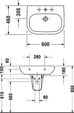 Подвесная раковина Duravit D-Code (23106000002)