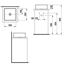Накладная раковина Laufen Living sguare (8.1143.3.000.112.1)