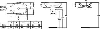 Накладная раковина Ideal Standard Strada 75.5 см (K078501)