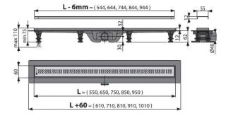 Душевой трап AlcaPlast APZ9 (APZ9-650M)