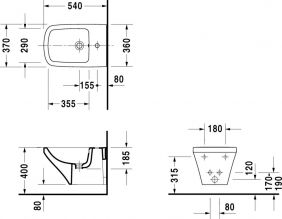Биде подвесное Duravit DuraStyle (2282150000)