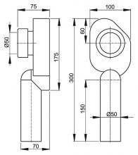 Сифон для писсуара вертикальный AlcaPlast  (A45C)