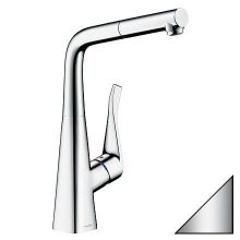 Элитный смеситель Hansgrohe Metris нержавеющая сталь (14821800)