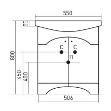 Тумба под раковину MIXLINE КРИТ-55 (533079)