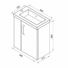 Тумба с раковиной IDDIS Torr 40 подвесная белая полки слева (TOR40W1i95K)
