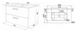 Тумба с раковиной IDDIS Brick 80 подвесная белая (BRI80W0i95K)