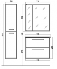 Пенал RAVAL Frame 160 подвесной Дуб сонома (Fra.04.160/P/DS)