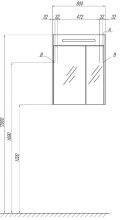 Зеркальный шкаф Aquaton Сильва 60 дуб макиато (1A216202SIW50)
