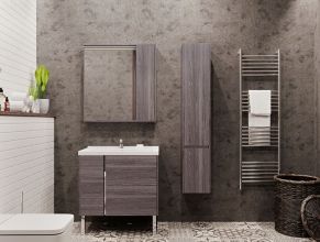 Зеркальный шкаф Aquaton Стоун 80 грецкий орех (1A228302SXC80)