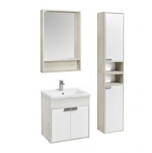 Шкаф - колонна Aquaton Флай 1-створчатый белый, дуб крафт R (1A237903FAX1R)