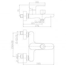 Смеситель для ванны Rossinka RS33 (RS33-31)