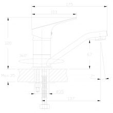 Смеситель для раковины Rossinka RS29 (RS29-22)
