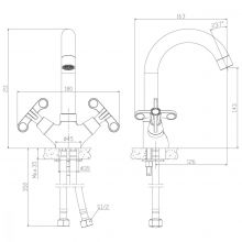 Смеситель для раковины Rossinka RS42 (RS42-62)
