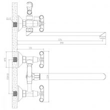 Смеситель для ванны Rossinka RS42 (RS42-80)
