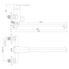 Смеситель для ванны Rossinka RS32 (RS32-32)