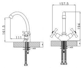 Смеситель для раковины Rossinka H (H02-62)