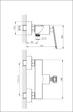 Смеситель для ванны с душем  RUSH Palm (PL2530-63)