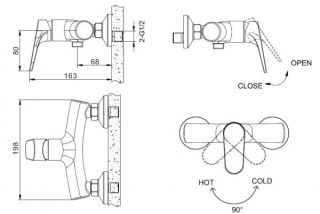 Смеситель для душа Bravat Eler (F9191238CP-01-RUS)
