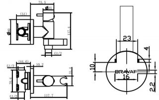 Смеситель с гигиеническим душем Bravat Eler (D9137CP-RUS)