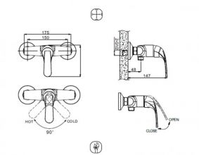 Смеситель для душа Bravat Fit (F9135188CP-01-RUS)