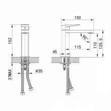Смеситель для умывальника IDDIS Bridge (BRDSB00i01)