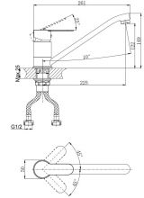 Смеситель одноручный для кухни с поворотным изливом RUSH Tenerife (TE2835-26)