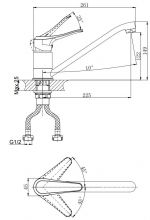 Смеситель одноручный для кухни с поворотным изливом RUSH Jawa (JA0735-26)