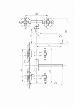 Смеситель для кухни ПСМ-ПРОФСАН PSM-108-К89 СТАНДАРТ-Б настенный тип См-МДРНр