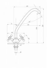 Смеситель для кухни ПСМ-ПРОФСАН PSM-120-89 СТАНДАРТ-Б тип См-МДЦБр