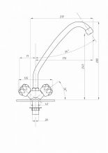 Смеситель для кухни ПСМ-ПРОФСАН PSM-127-65 СТАНДАРТ-А тип См-МДЦБА
