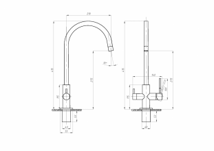 Смеситель для кухни ПСМ-ПРОФСАН PSM-300-11 STEELс подключением фильтра тип См-МОЦБА