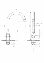 Смеситель для кухни ПСМ-ПРОФСАН PSM-300-3 STEEL тип См-МОЦБА