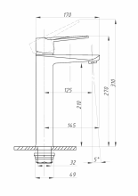 Смеситель для раковины ПСМ-ПРОФСАН PSM-301-6 STEEL высокий тип См-УмОЦБА Черный-бронза