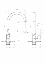 Смеситель для кухни ПСМ-ПРОФСАН PSM-303-3 STEEL тип См-МОЦБА Золото