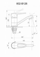 Смеситель для кухни FAUZT FZs-802-126 тип См-УмОЦБА, См-МОЦБА