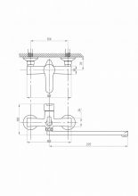 Смеситель для ванны с душем FAUZT FZs-240-B101 тип См-ВУОРНШлА