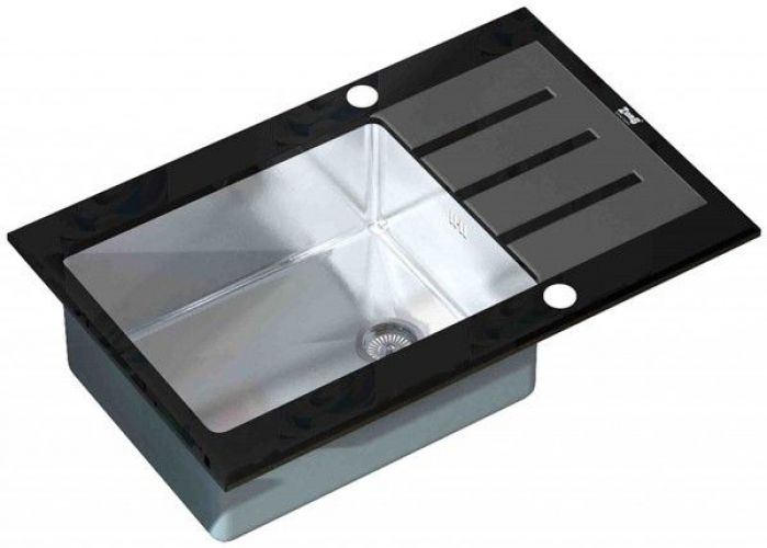 Мойка кухонная ZORG Inox Glass (GL-7851-BLACK)