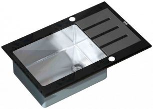 Мойка кухонная ZORG Inox Glass (GL-7851-BLACK)