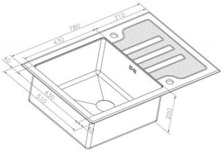 Мойка кухонная ZORG Inox Glass (GL-7851-BLACK)
