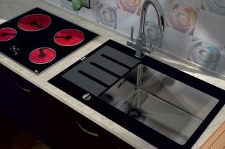 Мойка кухонная ZORG Inox Glass (GL-7851-BLACK)
