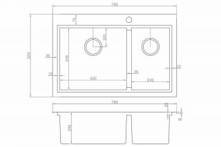 Мойка кухонная Zorg Master X ARTE 78х52х20 (ZM X-5278-L)