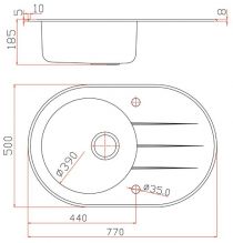 Мойка кухонная ZORG Inox Glass (GL-5077-OV-BLACK)